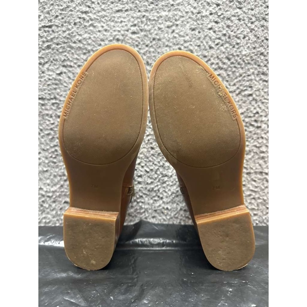 Michael Kors Farrah Flat Leather Zip Up Ankle Booties Brown Womens Size 7M‎ US - Picture 7 of 13